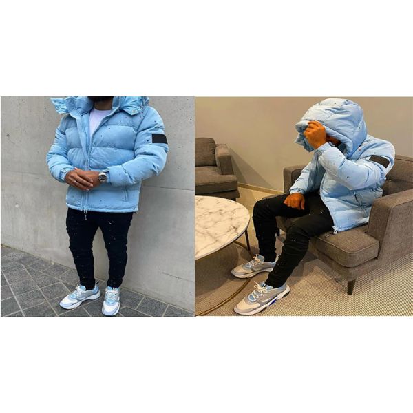 Logotipo personalizado abrigos de burbujas de peso ligero para hombres impresión digital chaqueta exterior