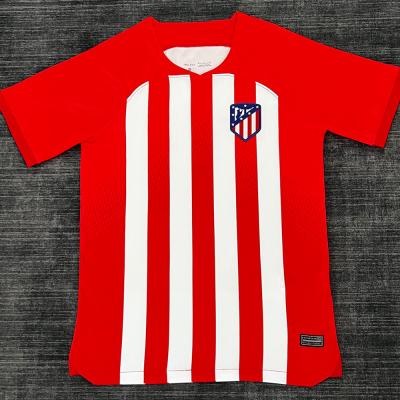 100% Polyester Football Team Jersey Tear Resistant Fan Striped Soccer Jersey