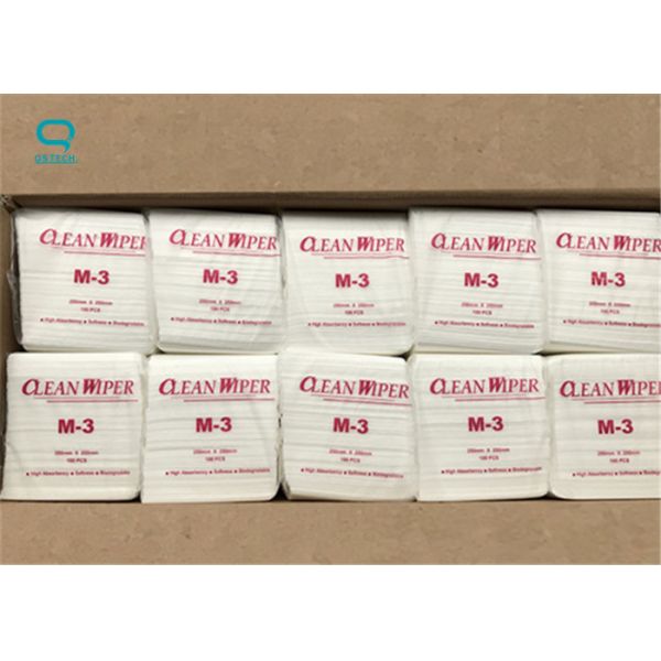Cotton Cellulose Cleanroom Wipe Biodegradable 25x25cm High Absorbency