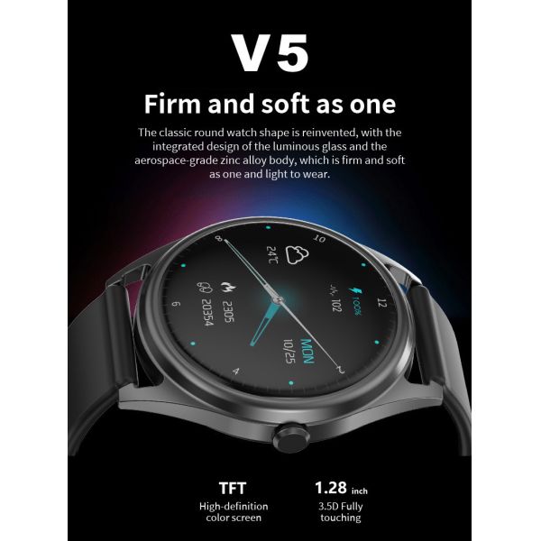 1.28 дюймовый IPS разрешение 240 * 240 частота сердечных сокращений умные часы IP67 водонепроницаемый 64MB