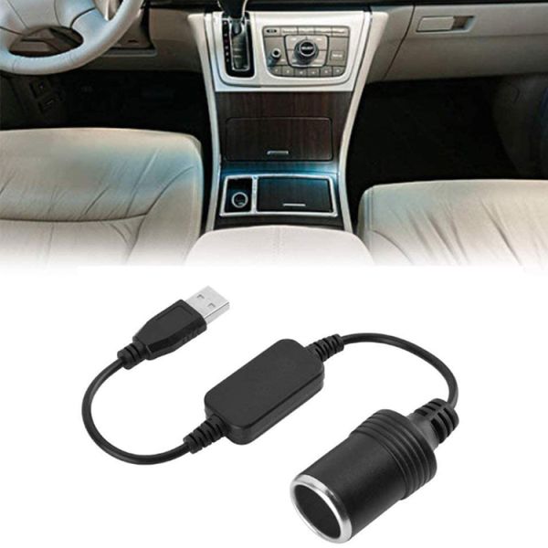 USB A Male to 12v Car Cigarette Lighter Socket Female Power Converter Cable