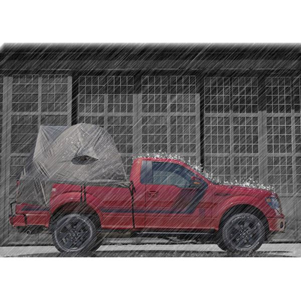 210*165*176CM Blue 210D Polyester Waterproof Automatic Fiberglass Frame Pick Up Truck Tent