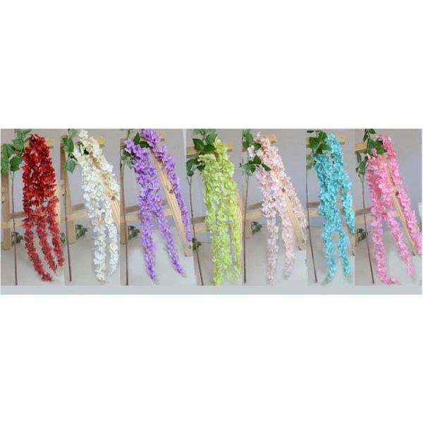 UVG Wedding favor with white cheap silk artificial wisteria flower for party decoration