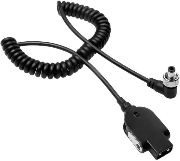 Alvin's Cables Atomos Ninja V D-tap Cable d'alimentation, 1,6-4 pieds Smart Dtap pour verrouiller le DC 2.1 câble enroulé à angle droit pour l'assistance vidéo Blackmagic, pour Hollyland Mars 400S, Ultra Soft