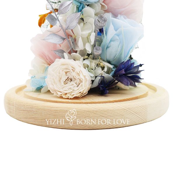 Upscale Dia7-8CM Preserved Rose Glass Dome For Home Decoration