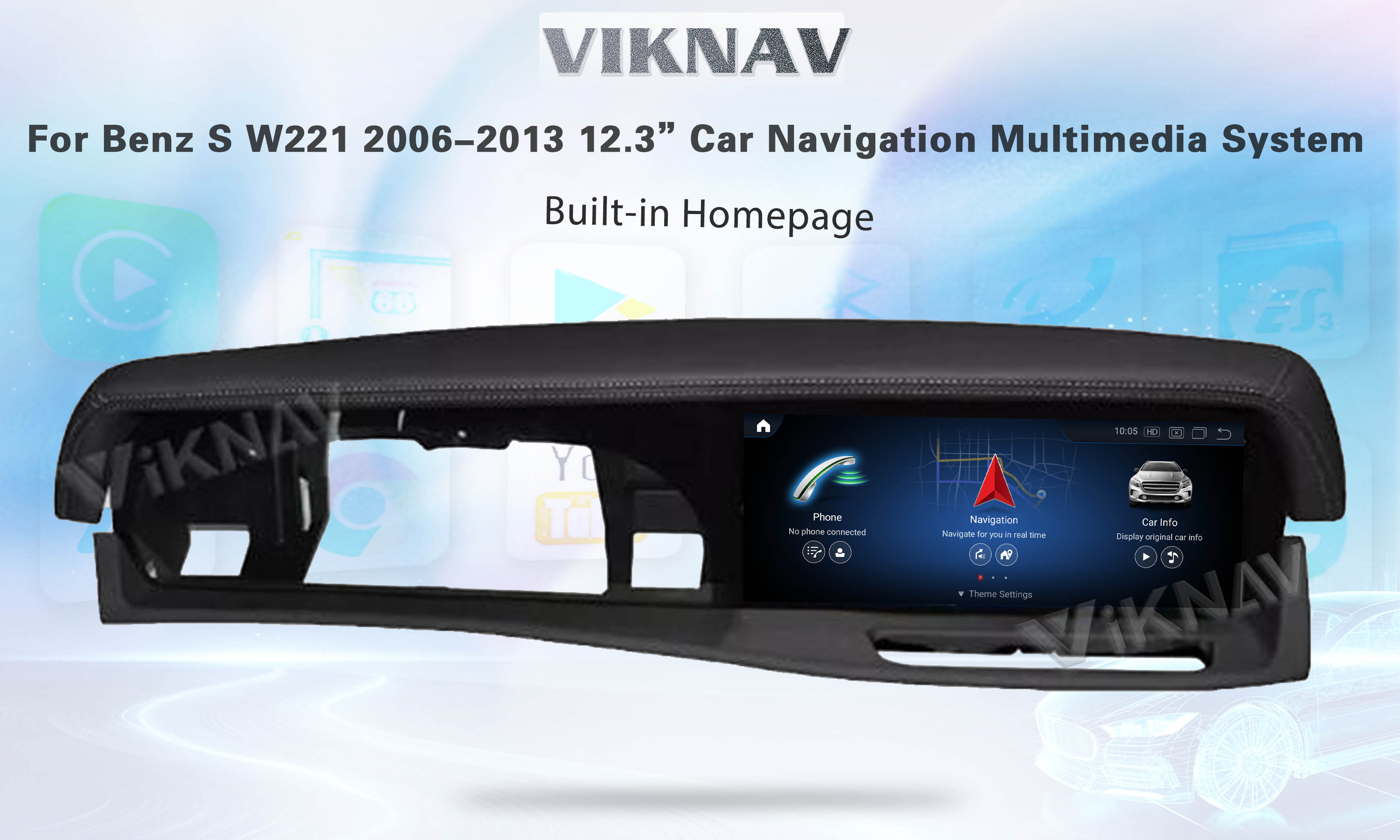 12.3 дюймовый Mercedes Android Screen Слуховой аппарат Сенсорный экран для Benz S Class 2006-2013