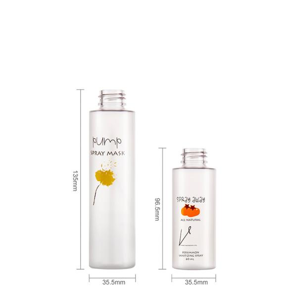 Garrafas plásticas vazias de cosméticos recicláveis para cuidados com a pele