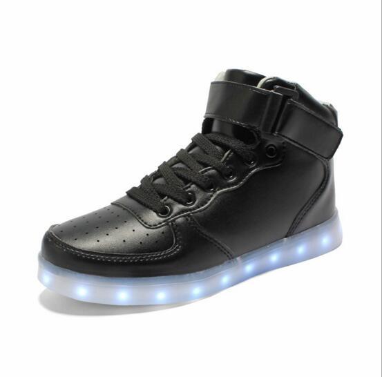 Durable Light Up High Top Sneakers , Aqua And White High Top Led Shoes