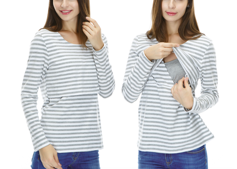 Long Sleeve pregnant women casual feeding for maternity clothes
