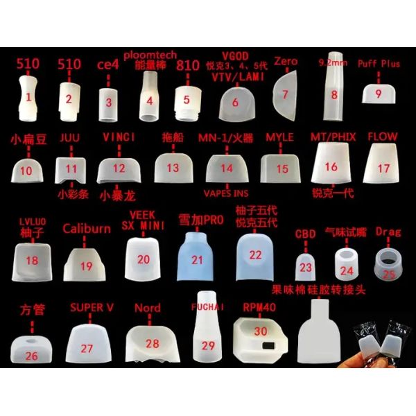 Disposable Odorless Silicone Drip Tips , Multiscene Rubber Mouthpiece Cover