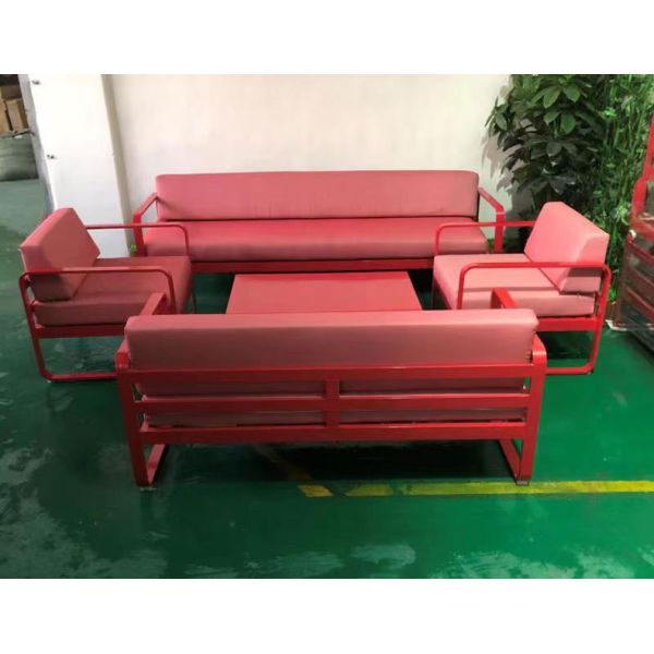 Simple Design Outdoor Tables and Sofa Set Patio Furniture Lounge Sectional Aluminum Frame Garden Sets