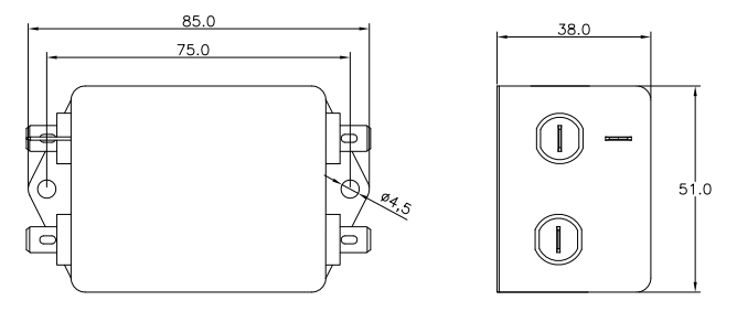 Фильтр силы компакта частоты фильтра EMI 50/60Hz YB21D4-15A-Q низкопроходный