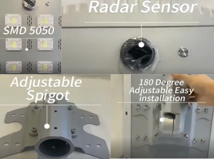 Самый новый совсем в одном уличном свете чистки собственной личности батареи лития IP65 использующем энергию умном солнечном