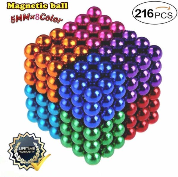 5mm Colorful Gold Magnetic Balls Silver 216pcs Packing