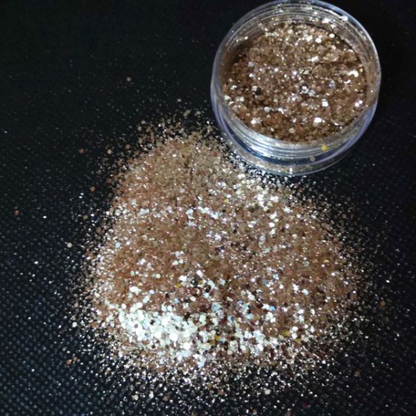 OEM/ODM Yes. We Provide Mixes Ready to Ship Tinsel Glitters 1/128 1/64 1/256 1/24 Rose Gold Colour for School Occasions