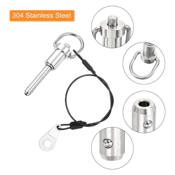 Stainless Steel Ring Handle Locking Pin Ball Lock Pins Quick Release Pin with Button