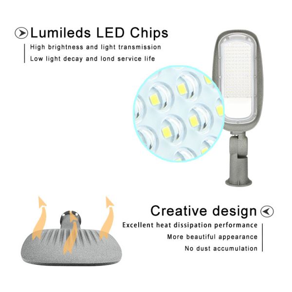 SMD 3030 Outdoor LED Street Lights 90lm/W 60w 100w 150w 200w 220v For Public Place