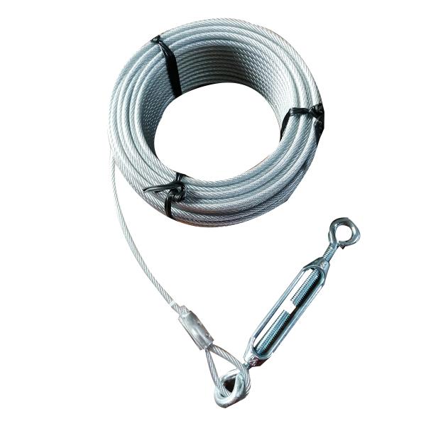 Couleur PVC revêtu chien attacher le pieu lourd 4.5 mm Avec 15 pieds de longueur jusqu'à 100 livres