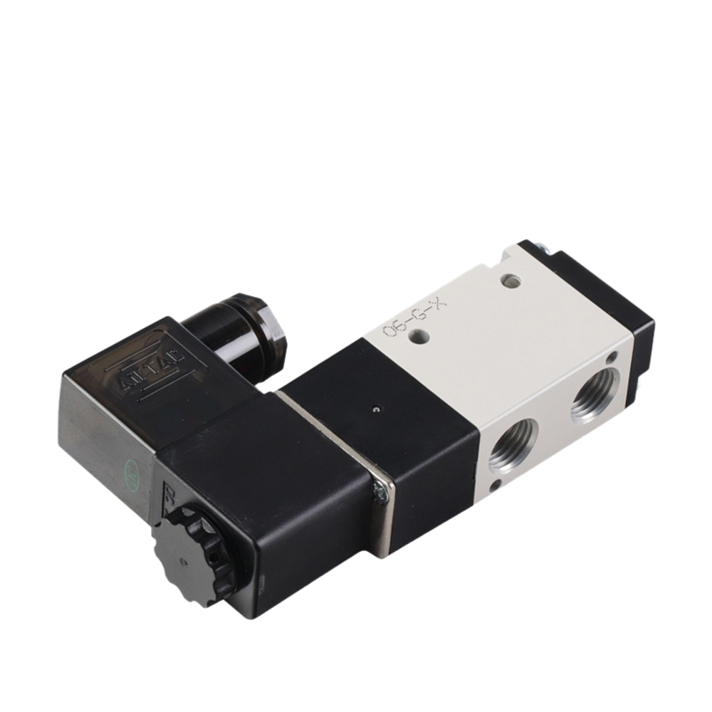 Manual Override Equipped 4V210-08 Solenoid Valve G1/4 Port 0.89 Cv for Robotic Motion Control and Fixture Actuation by AirTAC