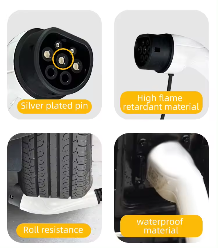 16A32A Double Single-Head Gun Line Electric Vehicle End Pile End 3-Phase Single-Phase LP55 Protection Level CE Certified