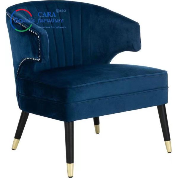 BB2013  Wholesale Home Furniture Soft Fabric Side Chair Wood Leg Luxury Nodic Velvet Home Chair Living Room