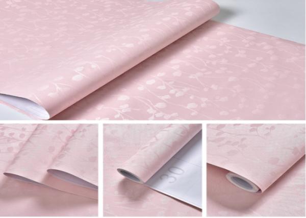 Washable Floral Self-Adhesive Wallpaper , Pink Color 61cm * 50m
