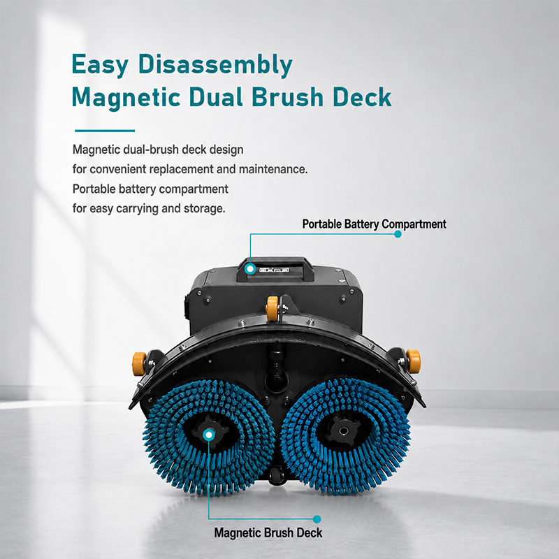 Low Noise Battery Powered Floor Cleaning Machine Wireless Electric Commercial Marble Polishing Machine