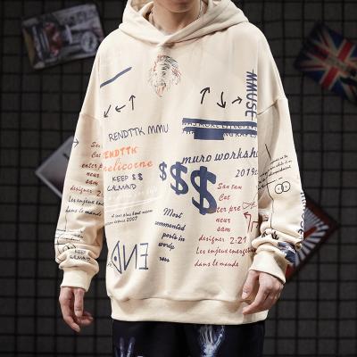 Suéteres com capuz masculino Ins Graffiti Geométrico com Capuz High Street Rap Harajuku Estilo Moletom