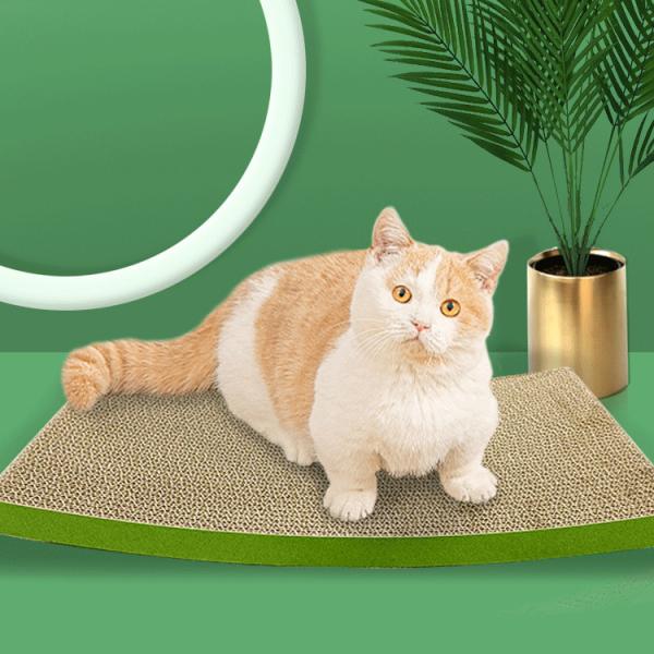 Curved Cat Scratching Board Green High-Density Cat Scratching Board