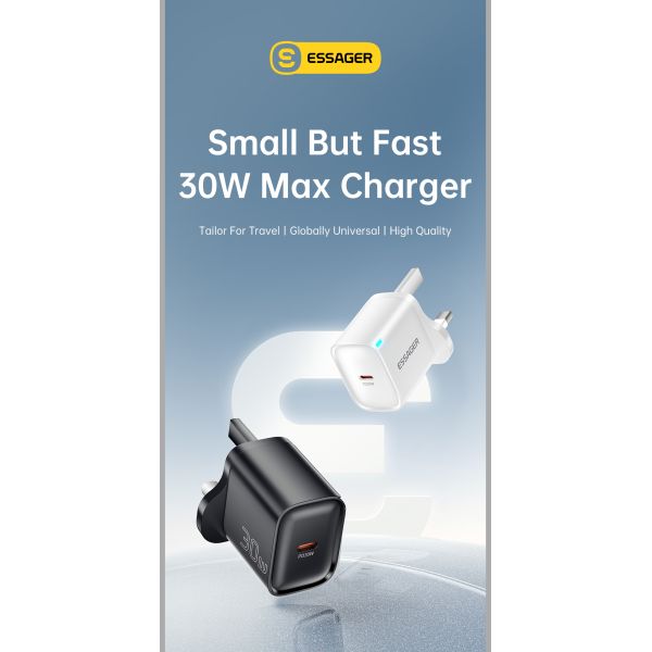 ESSAGER ES-CD52 PD 30W Usb Type C Mobile Phone Charger 1 Port EU US UK Plug