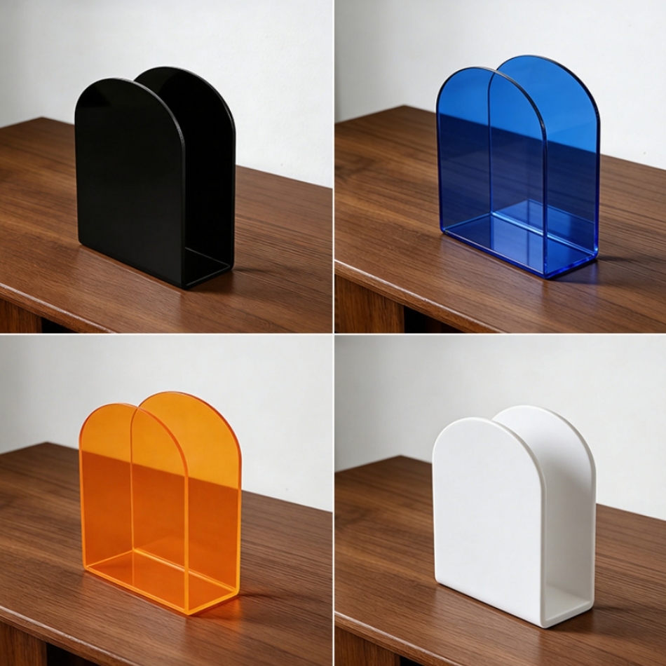 Blue U Shape Acrylic Napkin Holder Tabletop For Tissue Paper