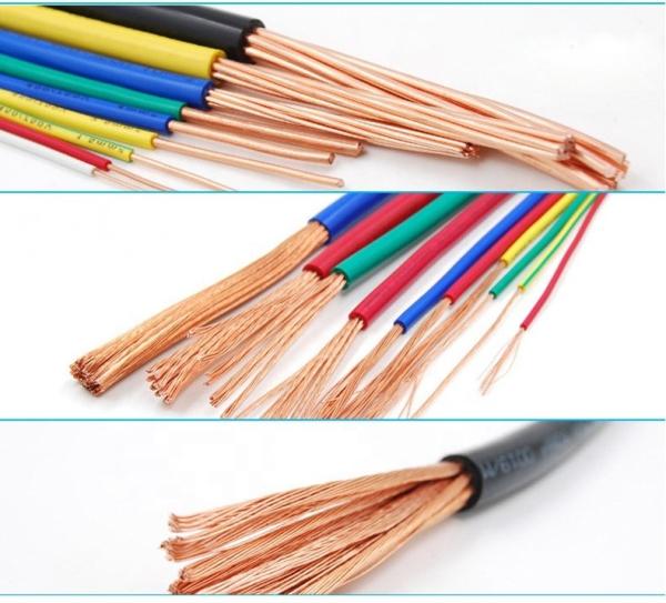 Cabos de fios planos de cobre de PVC H07V-R/B07V-U/BV/BVR para instalações industriais de núcleo único