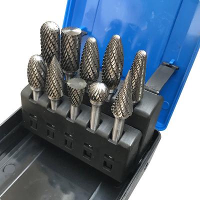 10PCS Grinders de alta velocidade flexíveis rotativos duplos cortes de carburo de tungstênio
