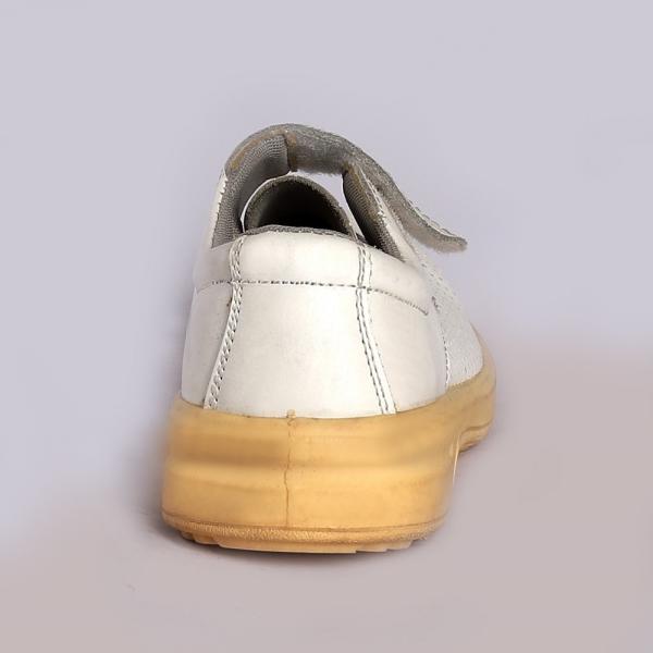 Oil Resistant Unisex Lace Up Low Cut Safety Shoes White Upper Color Leather Mesh PU Metal Eyelets