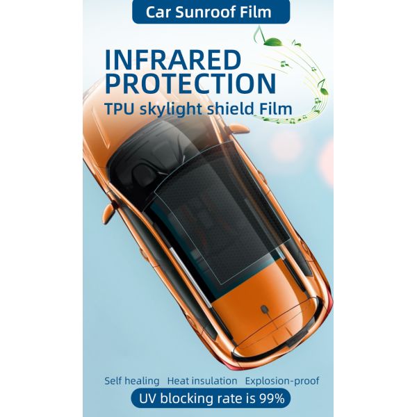 Protector a prueba de explosión TPU Techo solar PPF Ventana de cristal de ventana de automóvil Tinta de ventana de vidrio película solar Film de techo de automóvil Film de claraboya