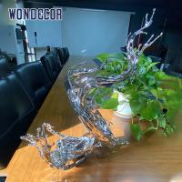 Small Indoor Desktop Stainless Steel Sculpture Artists Metal Ornament Abstract Water Flow