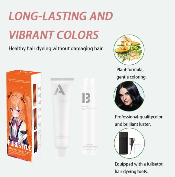 Semi Permanent Hair Dye Kit Easy Home Use Cream Hair Dye OEM Wholesale Hair Dye Factory Supplier