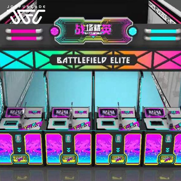 4-Player Real Shooting Game Machine Commercial Pneumatic Arcade Gun Simulator Sakagi Q3/Q4 Real Shooting Simulator Recoil Gun Arcade with Rubber Bullets
