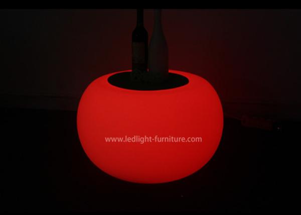 Mesa de centro moderna do diodo emissor de luz do PE/redonda de cocktail com parte superior de vidro da parte superior ou da tampa de PVC
