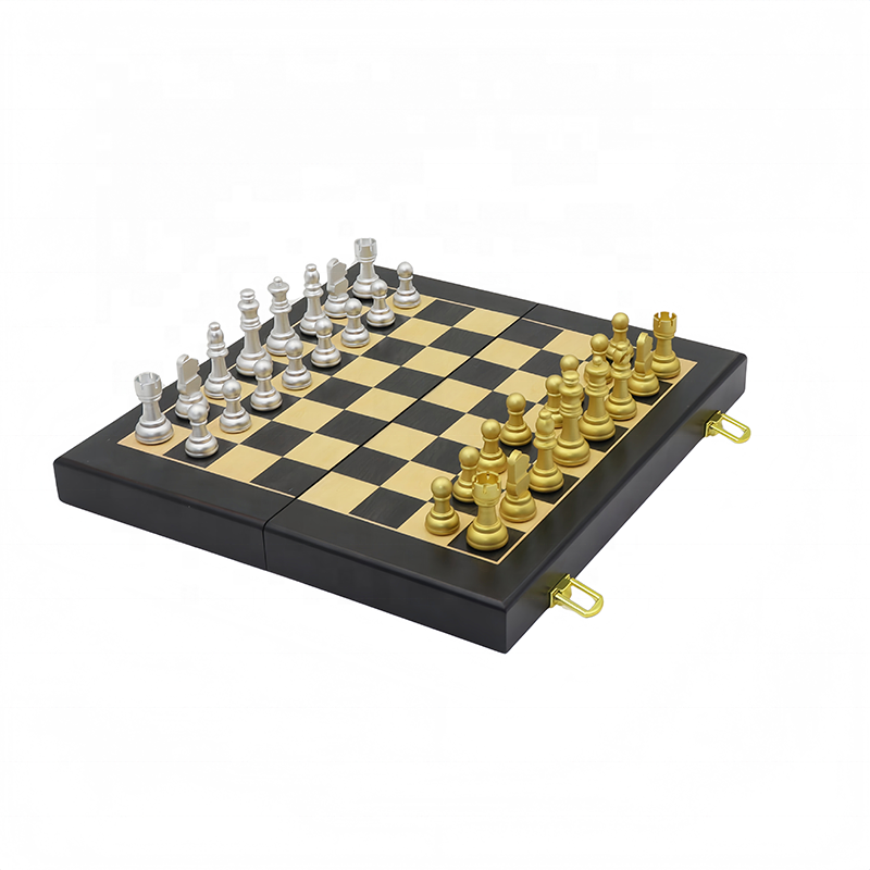 Foldable International Chess Set with Lightweight Aluminum Alloy Pieces and Customized Logo for Travel & Home Decoration