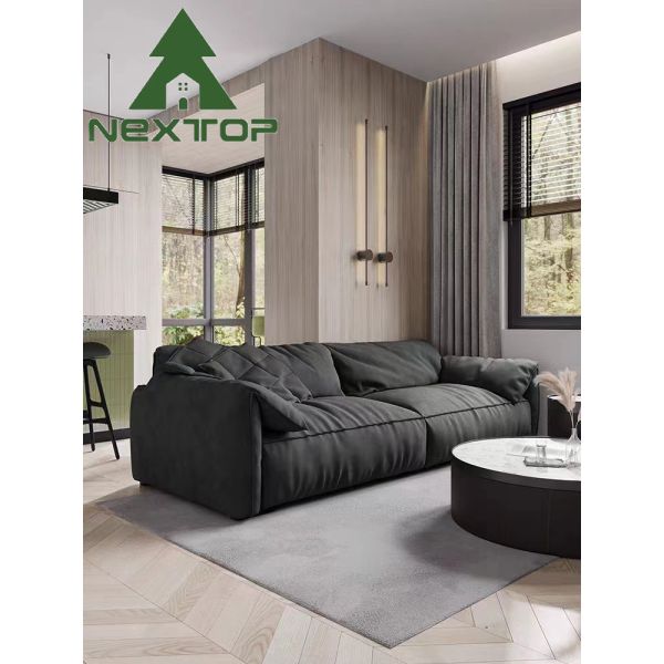 Custom Modern Deep Blue Fabric Interior Sofa 2 3 4 Seating For Home Villa Hotel