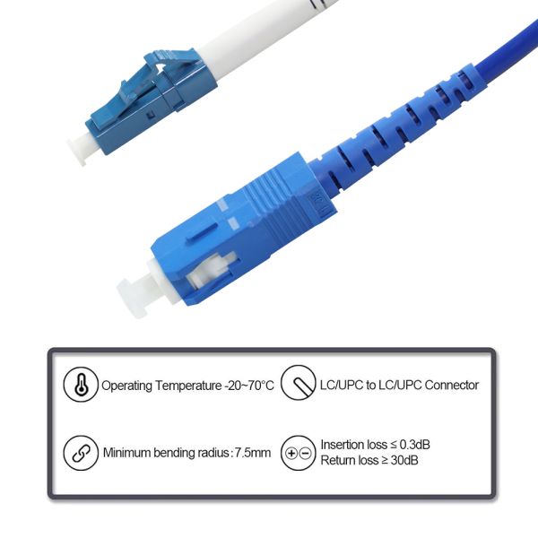 SC to LC Fiber Optic Patch Cable Duplex for Data Center FTTx