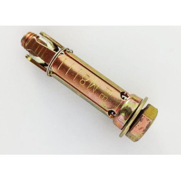 M6 M10 Expansion Fixing Anchor Bolts 3PCS Yellow Zinc Plated Finish Iron Material