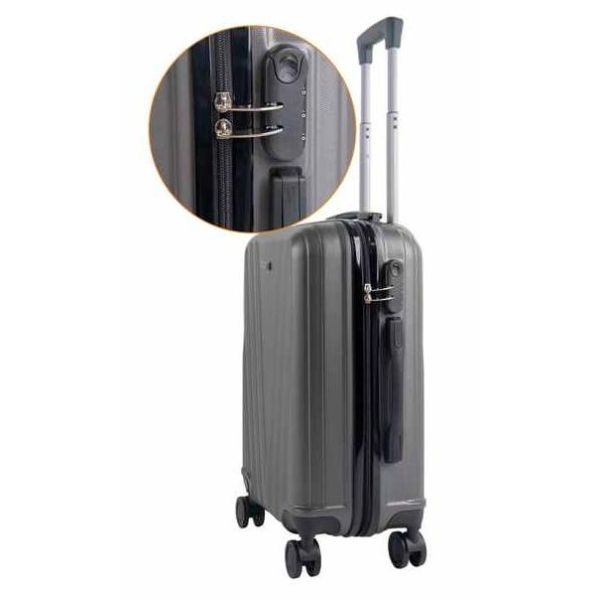 Valise rigide avec roues tournantes, poignée réglable en hauteur et pieds latéraux légers imperméable à l'eau pour les voyages d'affaires