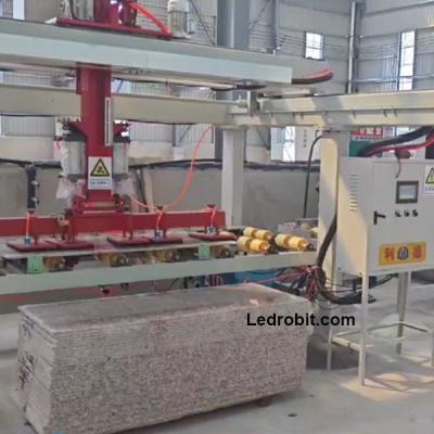 Máquina de paletização instalada no chão para materiais de construção de pedra