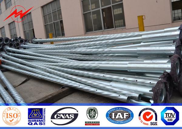 7.5M Light 1KN Load Steel Power Pole , Power Transmission Pole 450Mpa Min Yield Stress