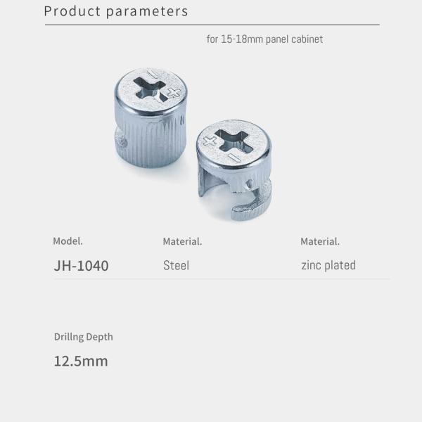 12.5mm Height Zinc Plated Locking Cam Nut Furniture Cam Connector