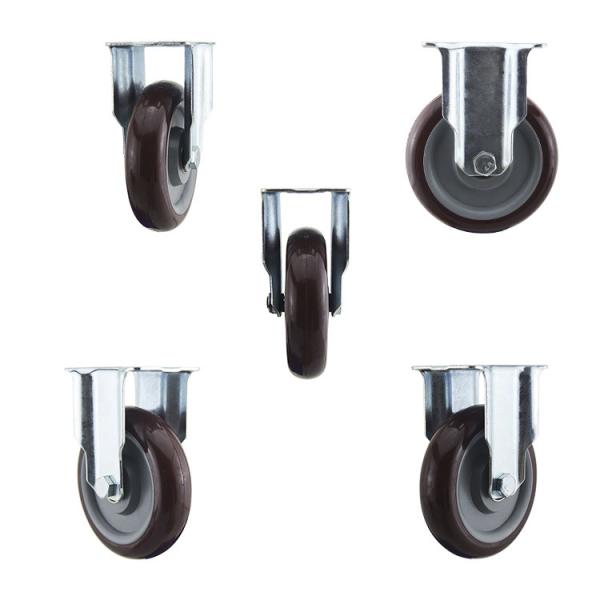 125mm Wheel 286lbs Capacity PU Fixed Medium Duty Casters