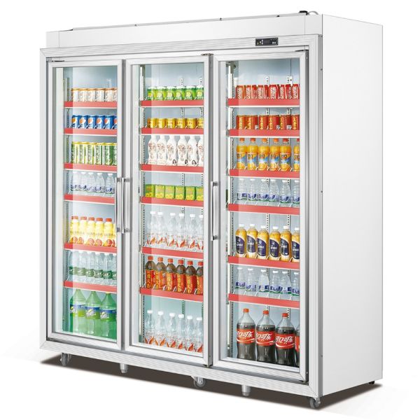 2000L SUS304 Glass Door Beverage Fridge , Removable Commercial Beverage Cooler