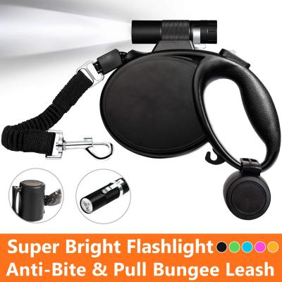 Lighted Expandable Dog Leash With Flashlight 7.3 x 6.1 Safe Walking At Night